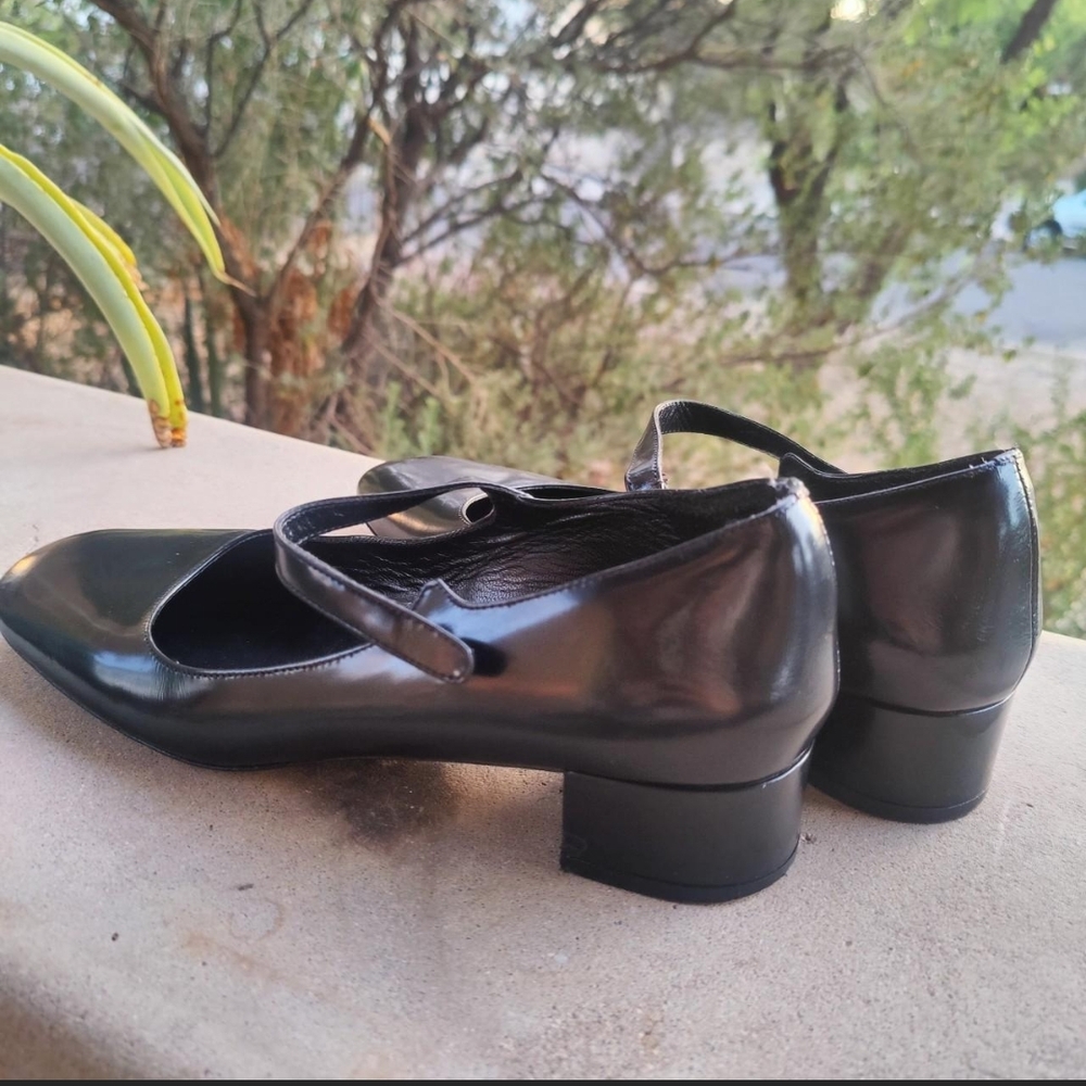 BY FAR Black Patent Mary Jane Flats